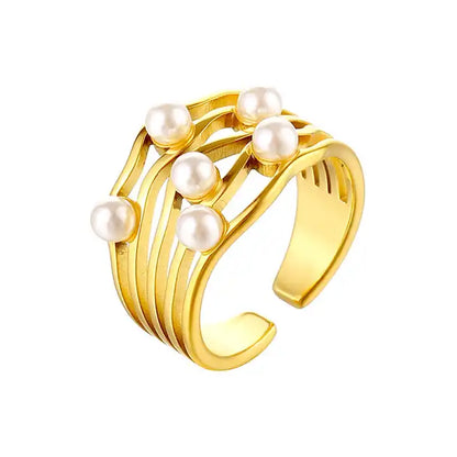 Pearl Open Gold Ring