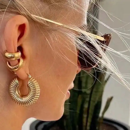 Large Thick Hoop Earrings