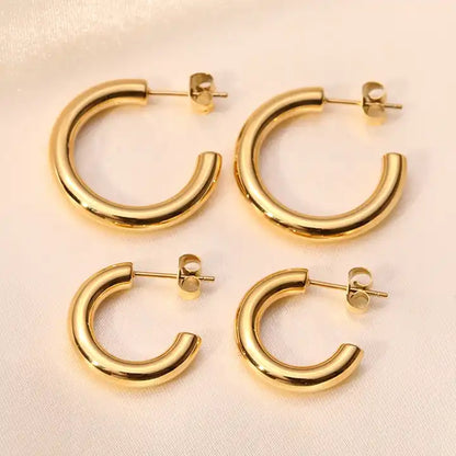 CC Hoop Stud Earrings