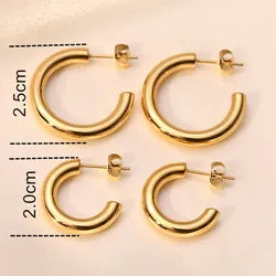 CC Hoop Stud Earrings