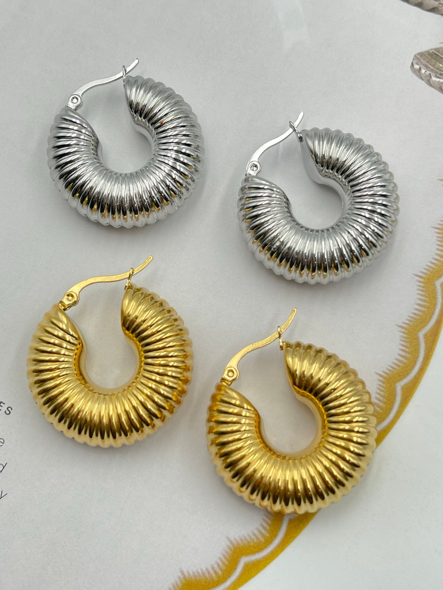 Large Thick Hoop Earrings