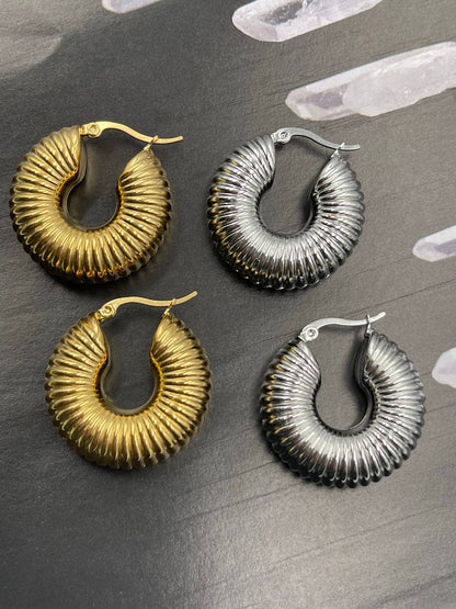 Large Thick Hoop Earrings