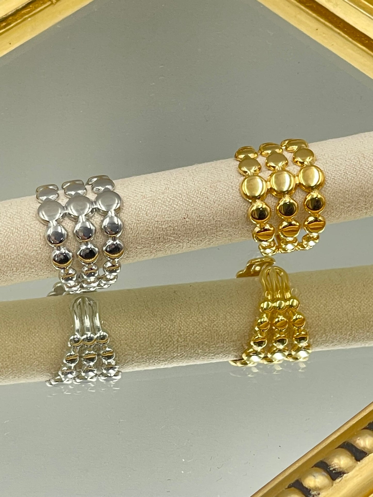 Three Layer Line Bead Rings