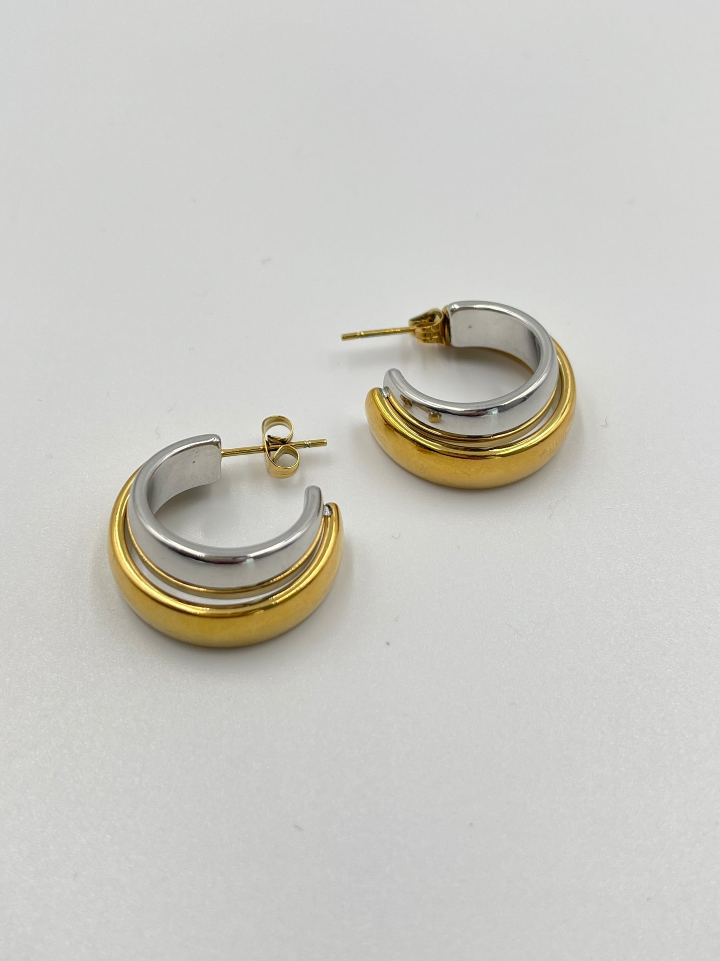 Two Tone hoop Earrings