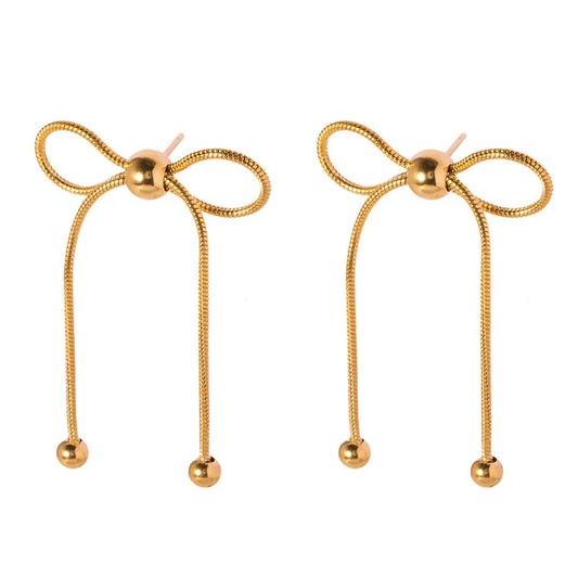 Gold Bow Earring