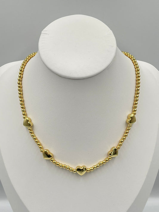 Multi Golden Heart Necklace