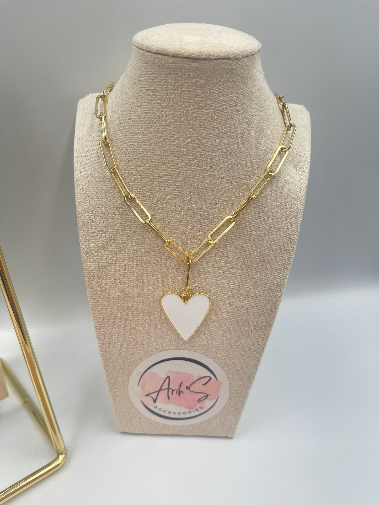 White Heart Necklace