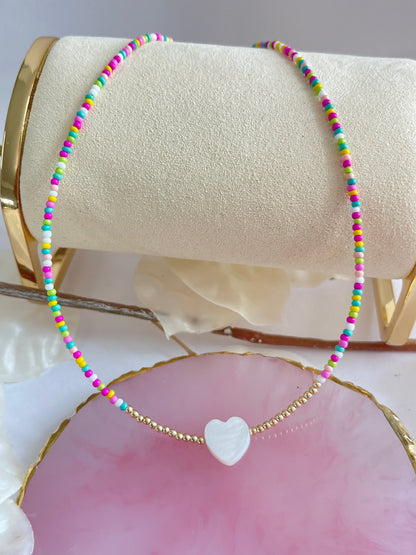 Beaded Heart Choker