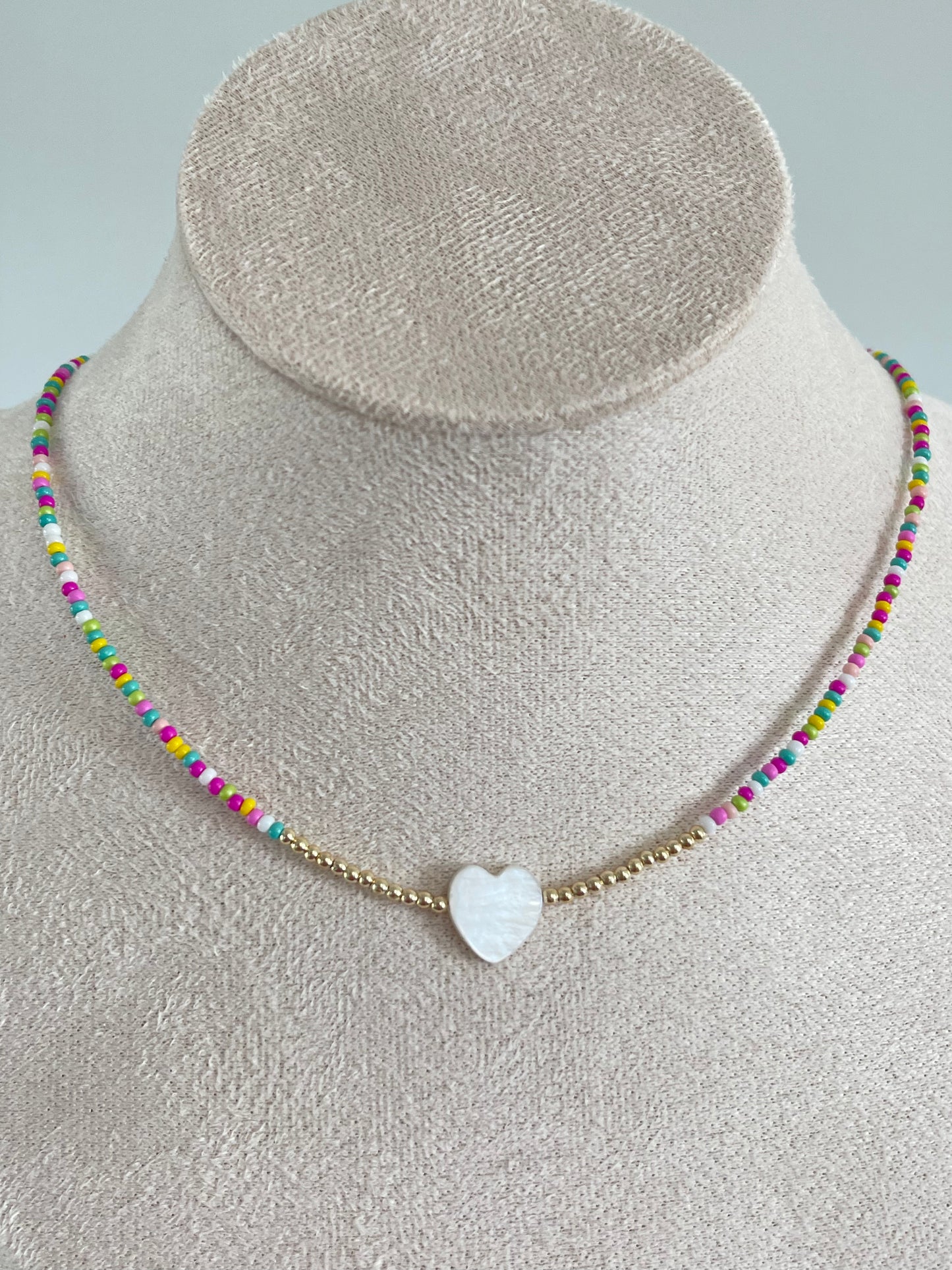 Beaded Heart Choker