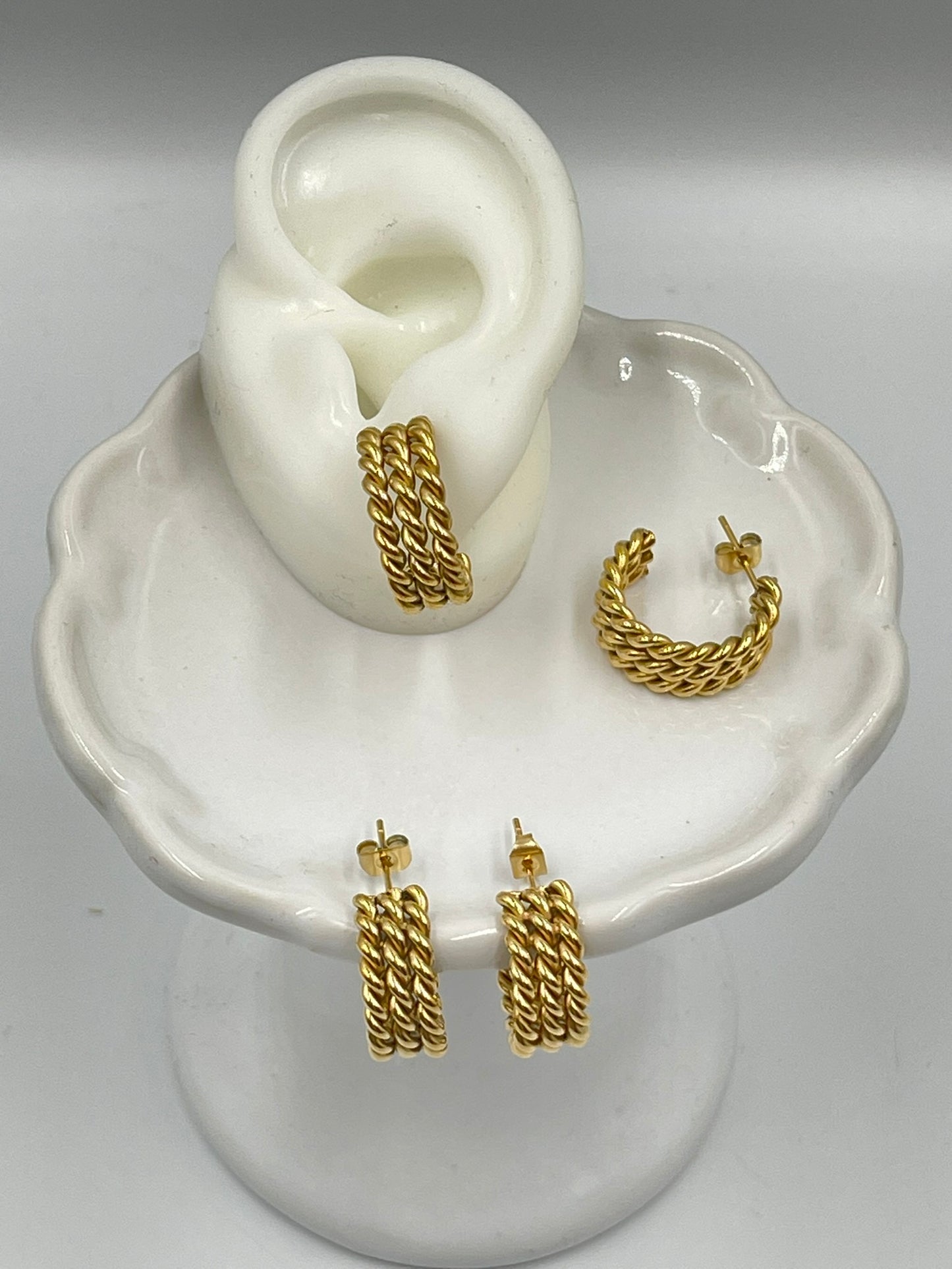 Weave Twisted Hoop Earrings