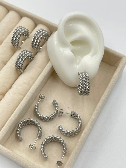 Weave Twisted Hoop Earrings