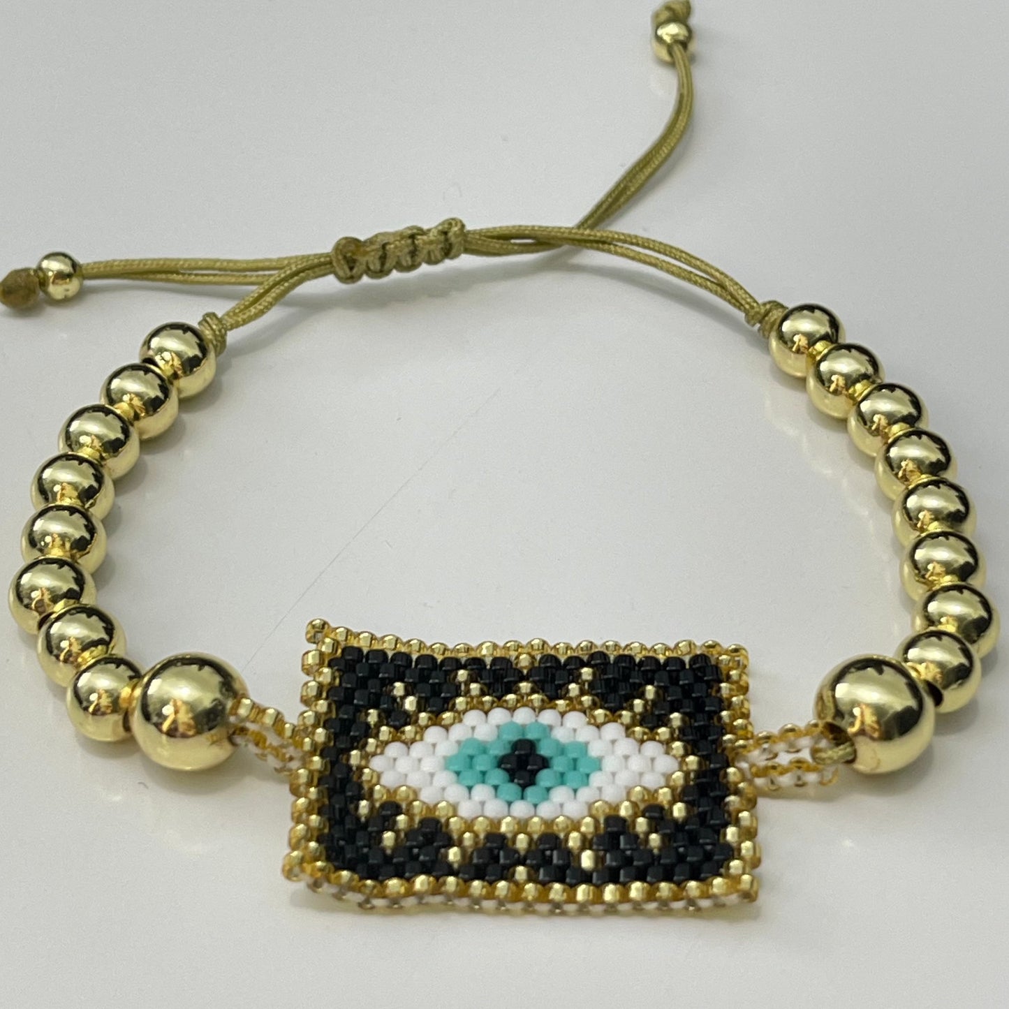 Miyuki Scapular with Gold bead Bracelet