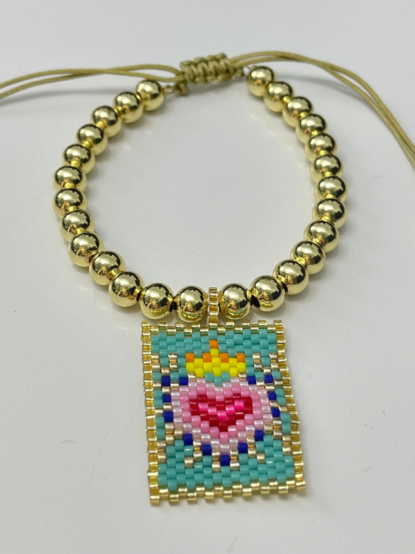 Miyuki Scapular with Gold bead Bracelet