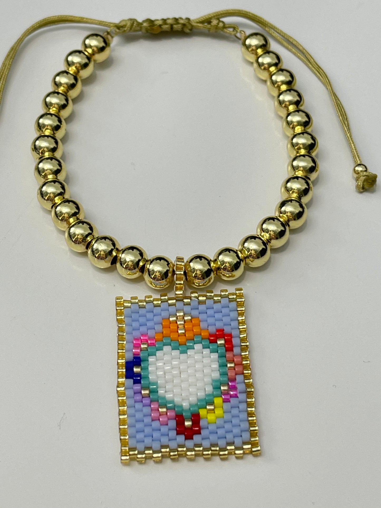 Miyuki Scapular with Gold bead Bracelet