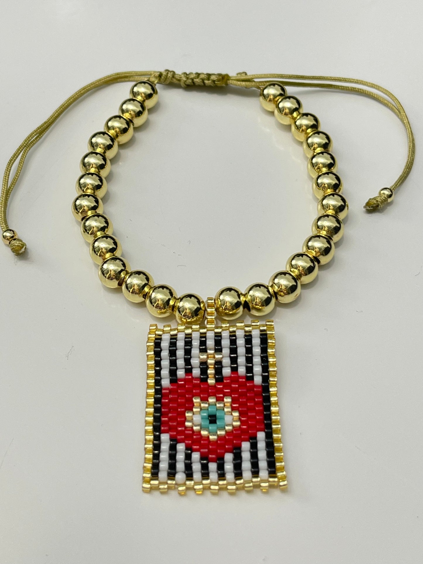 Miyuki Scapular with Gold bead Bracelet