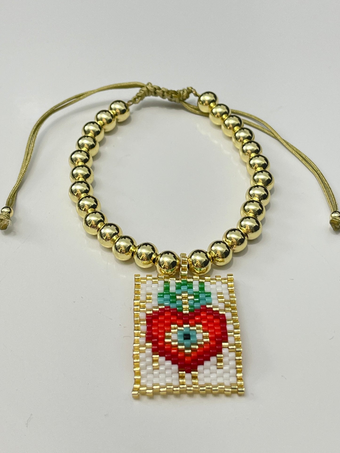 Miyuki Scapular with Gold bead Bracelet