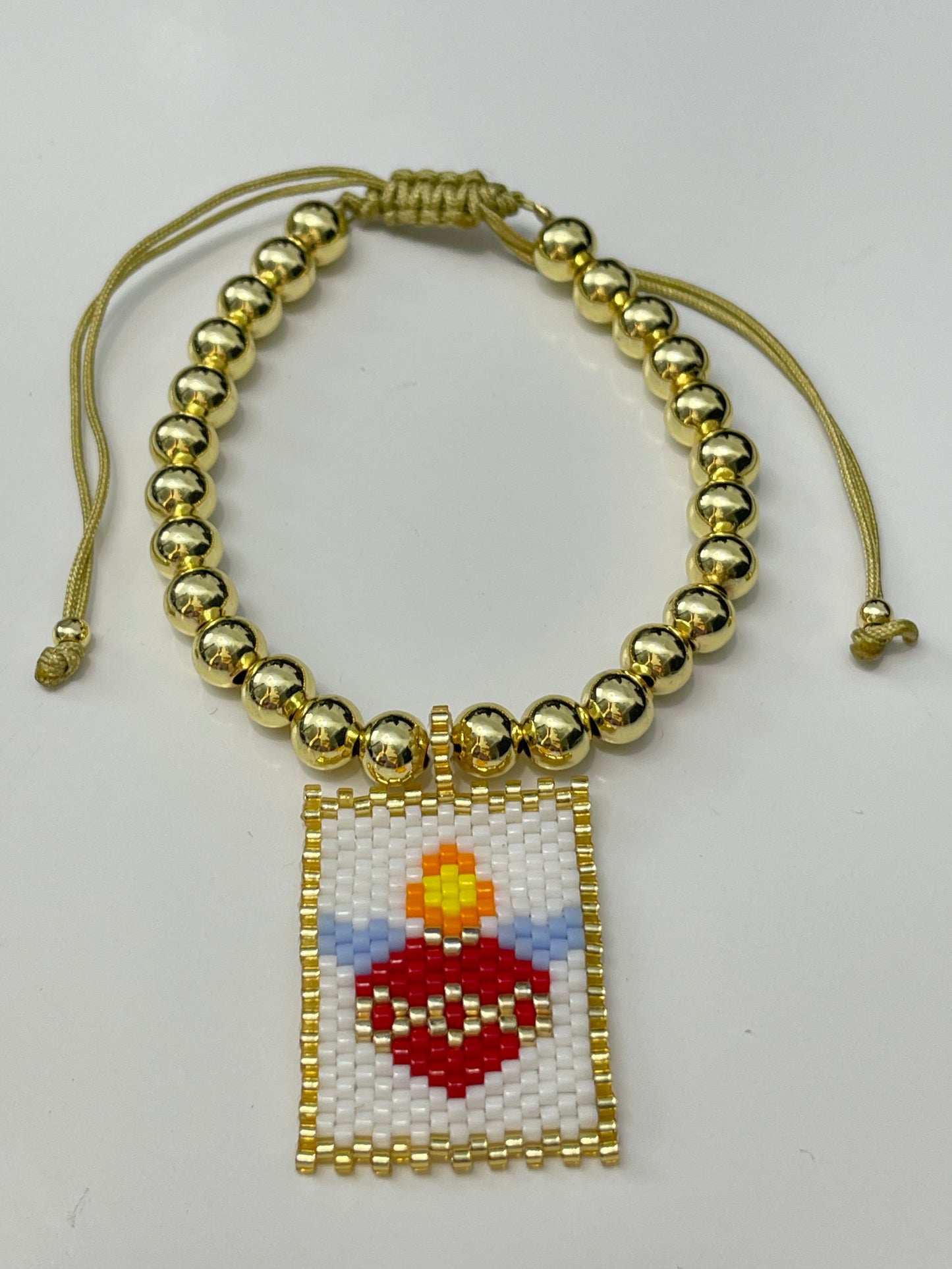 Miyuki Scapular with Gold bead Bracelet